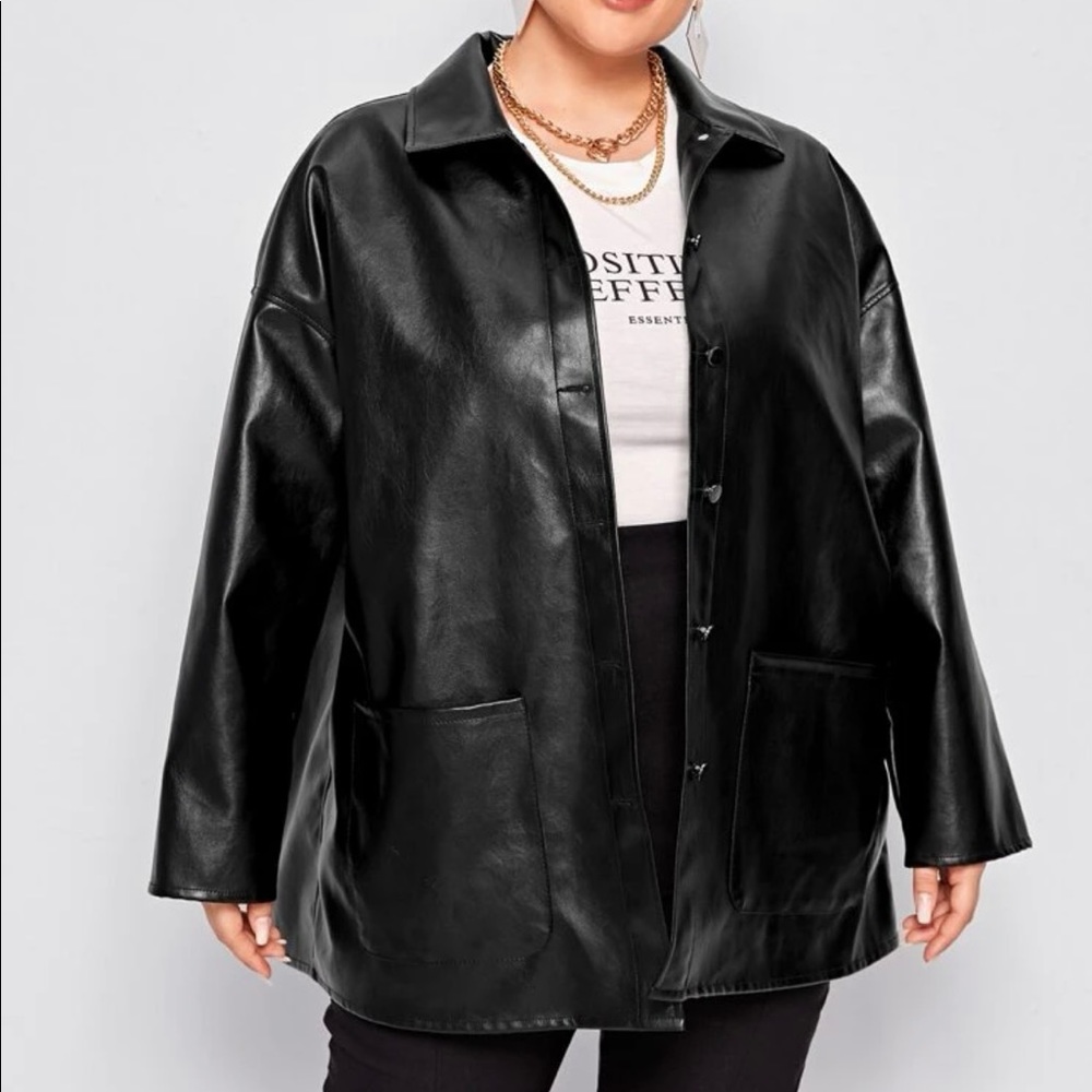 SheIn 90’s PU Leather Coat